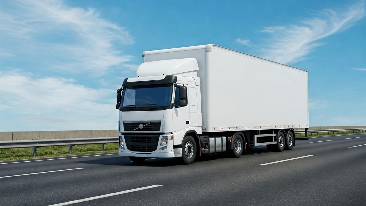 Camion dei traslochi in movimento